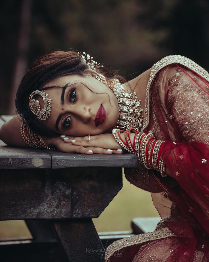 Blush Lehenga — Resting Pose
