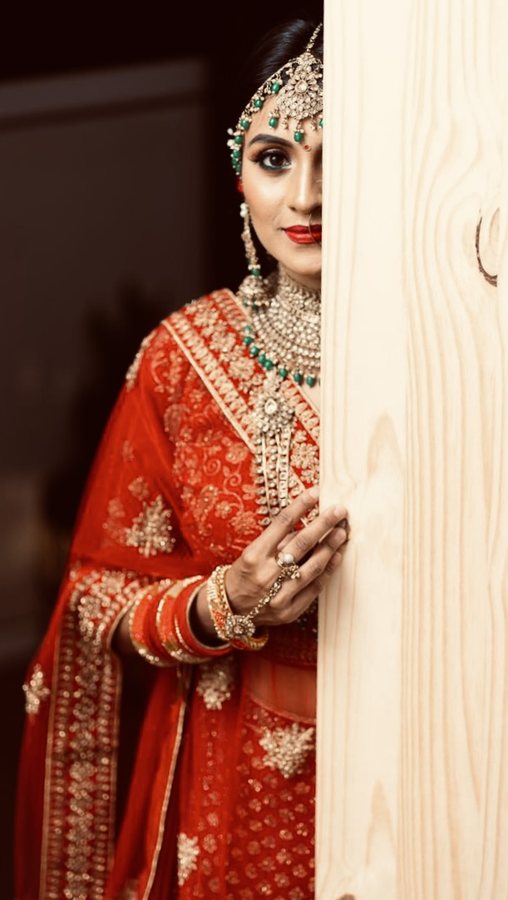 Bride Peeking — Door Frame
