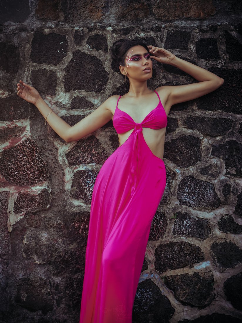 Fuchsia Cutout — Stone Wall