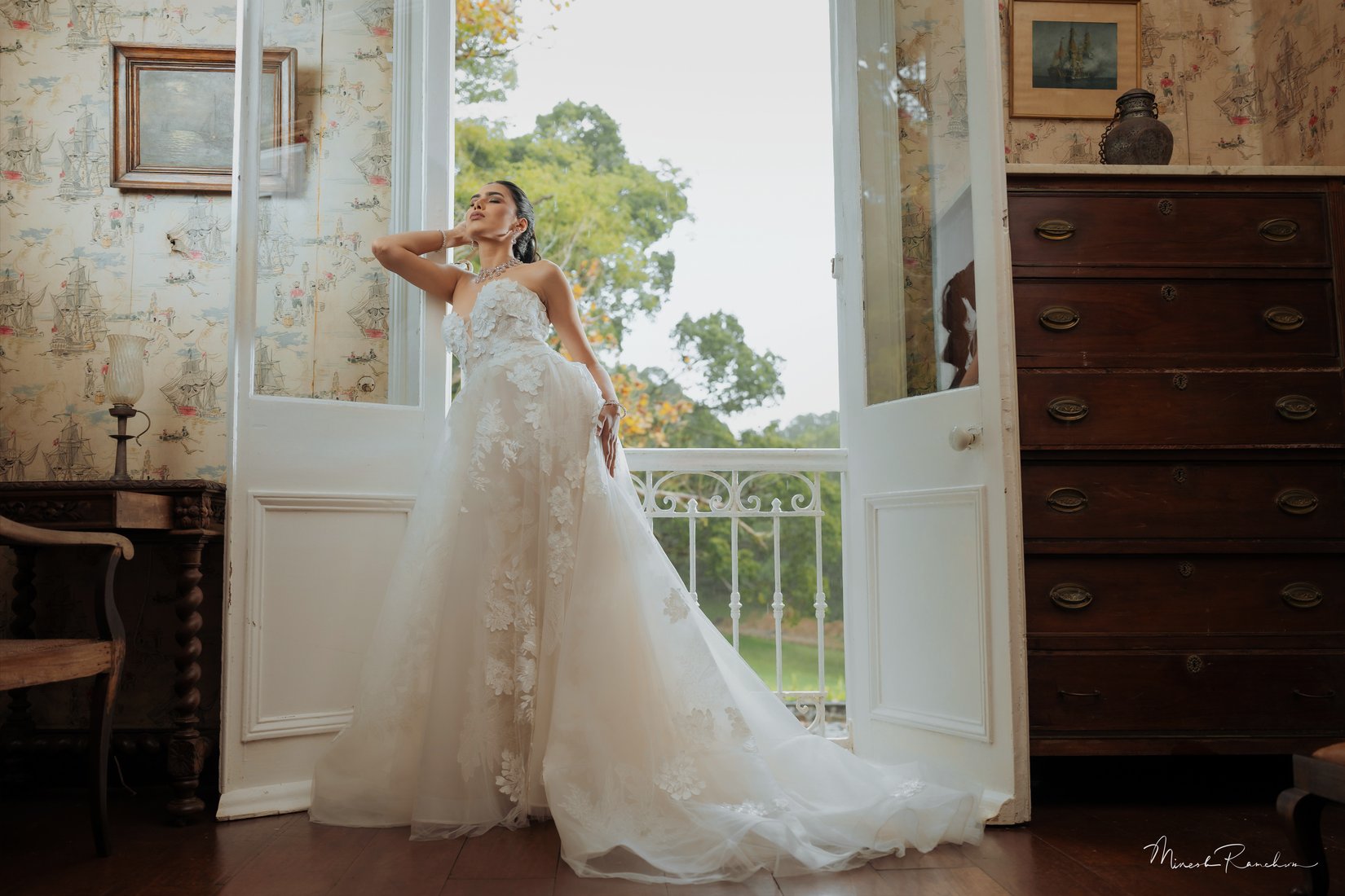 Lace Gown — Doorway Pose