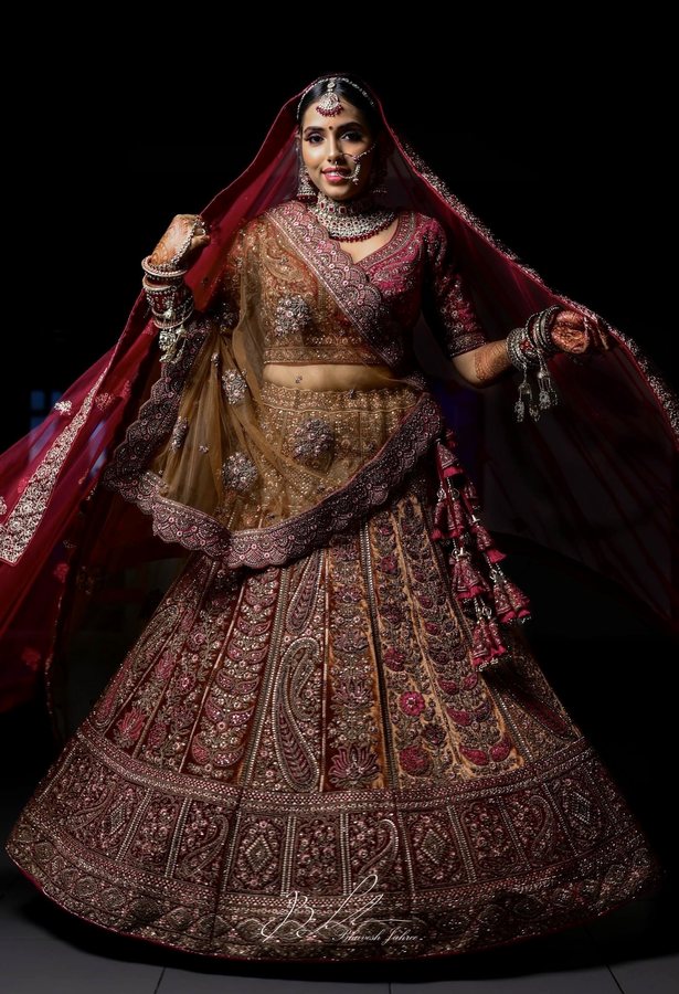 Maroon Lehenga — Full Twirl