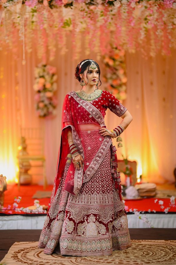 Red Lehenga — Full Stand