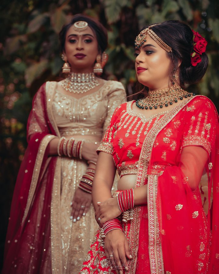 Two Brides — Red & Ivory