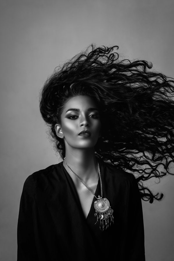 Wind Hair — Black & White